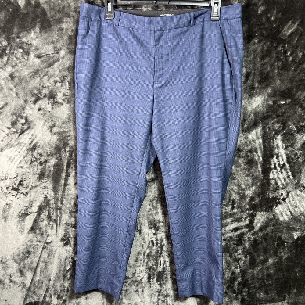 Banana Republic Pants Woman's Sz: 16‎ Blue Plaid Dress Work Office